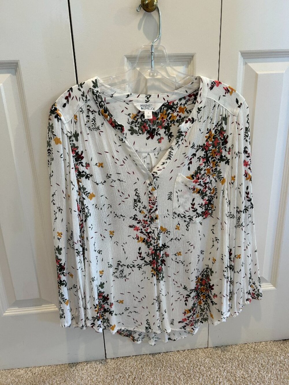 Market & Spruce floral tunic top, size Large